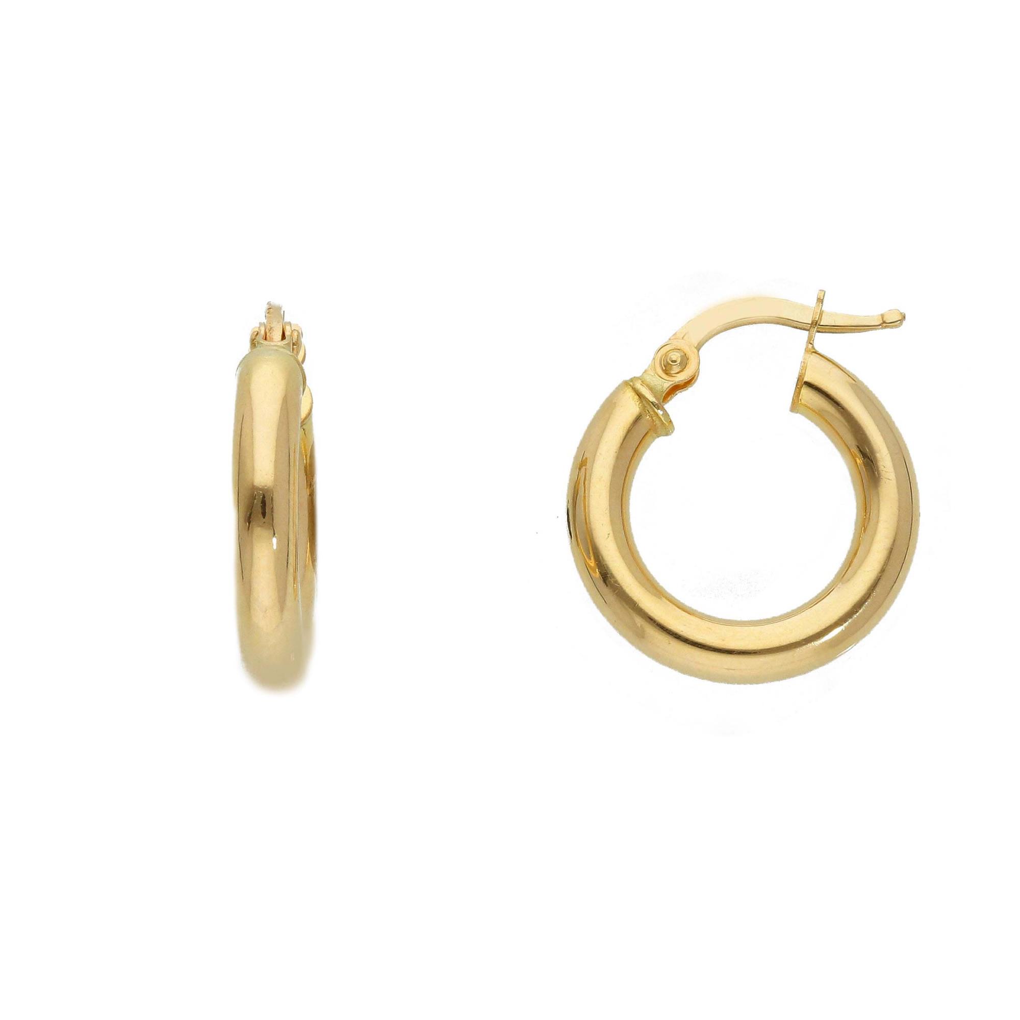 10mm yellow gold hoop earrings - ORO&CO