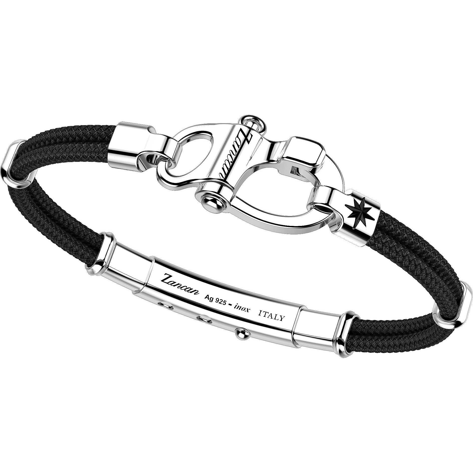 Bracciale uomo in silicone e argento con bandiera italiana - ZANCAN