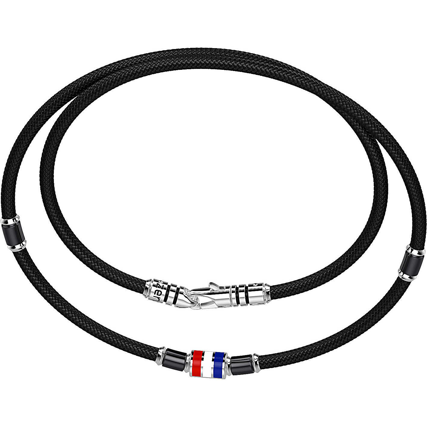 Bracciale uomo in argento con chiusura a moschettone - ZANCAN