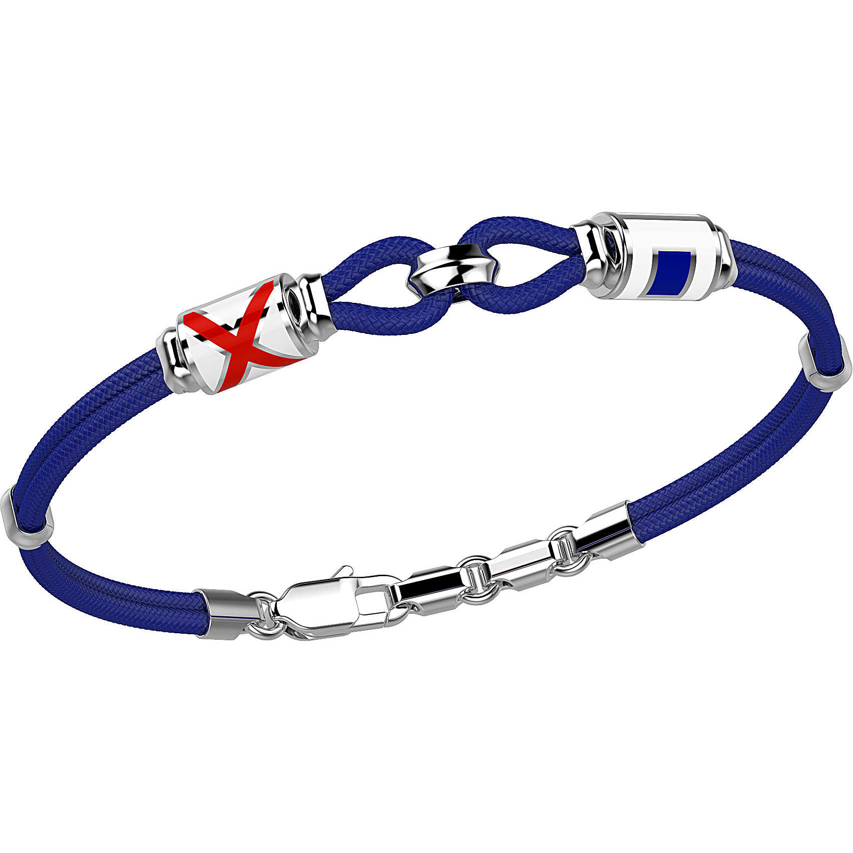 Bracciale uomo in kevlar e argento con bandiera italiana - ZANCAN