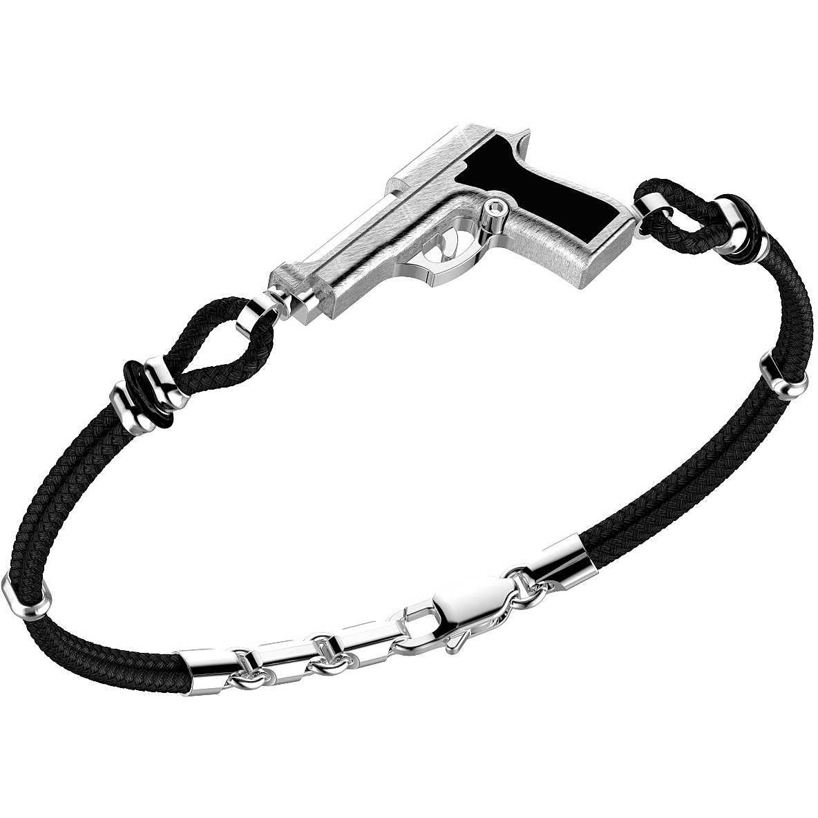 Bracciale uomo in argento con dettaglio moschettone - ZANCAN