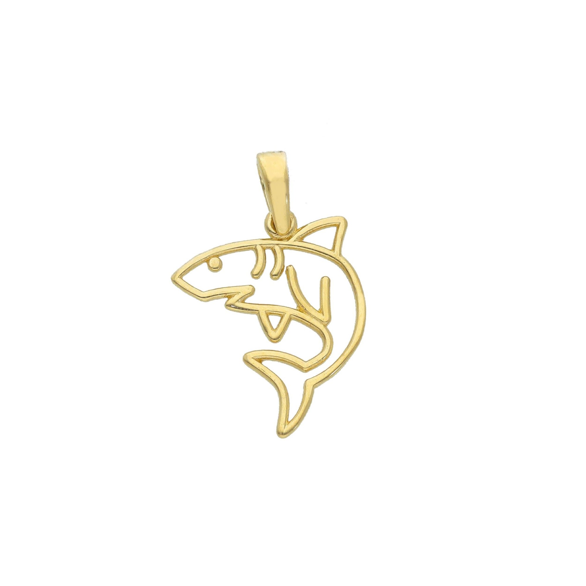 Ciondolo in oro 18kt giallo a forma di squalo - ORO&CO