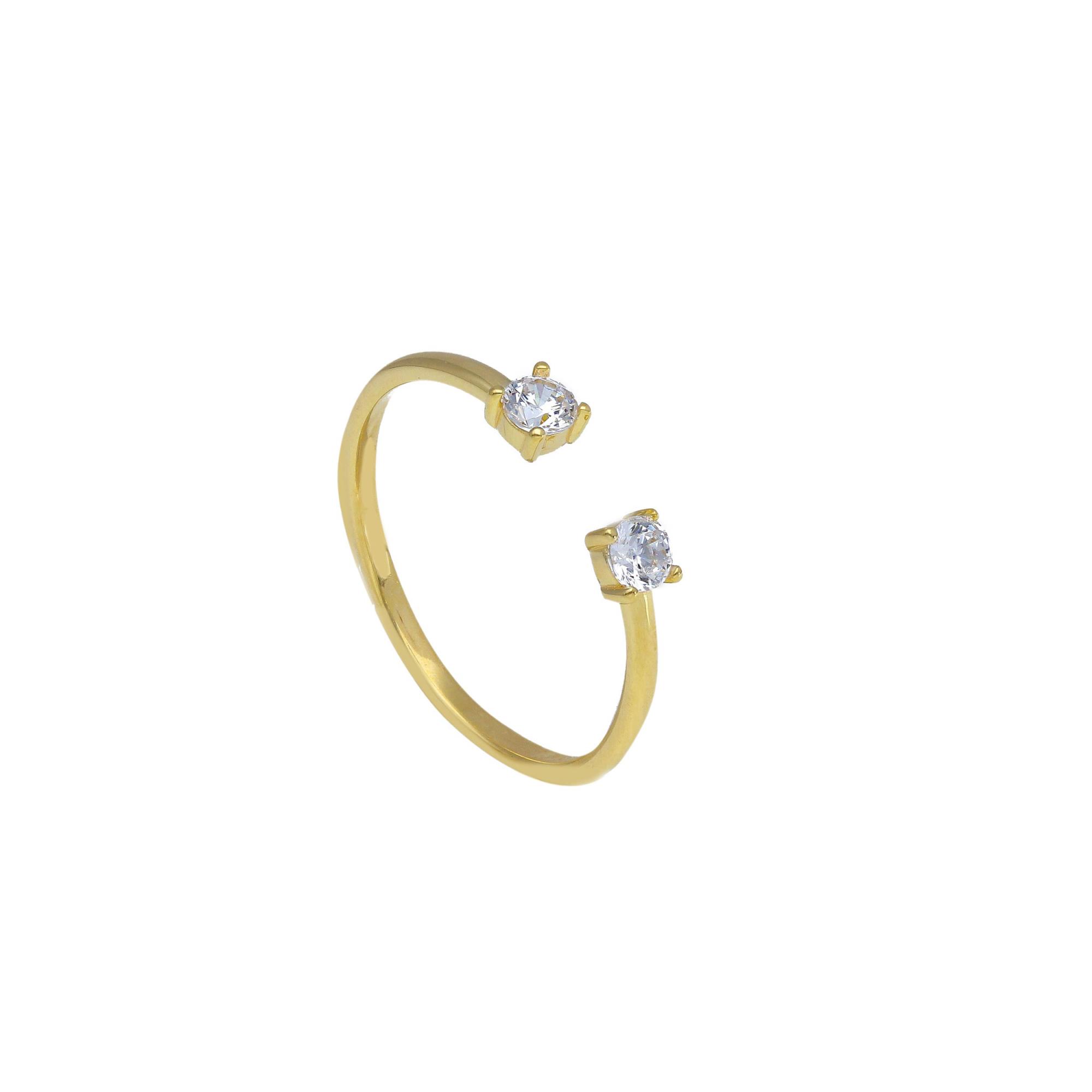 Yellow gold ring with zircons - ORO&CO