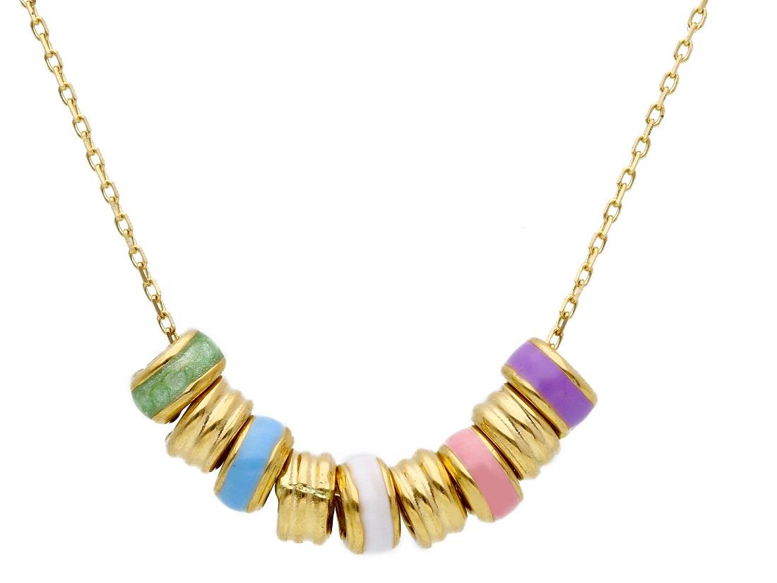 Collar de oro con charms y esmaltes de varios colores - ORO&CO