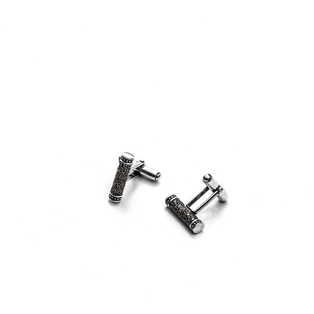 T-Shape steel earrings with stone - CESARE PACIOTTI