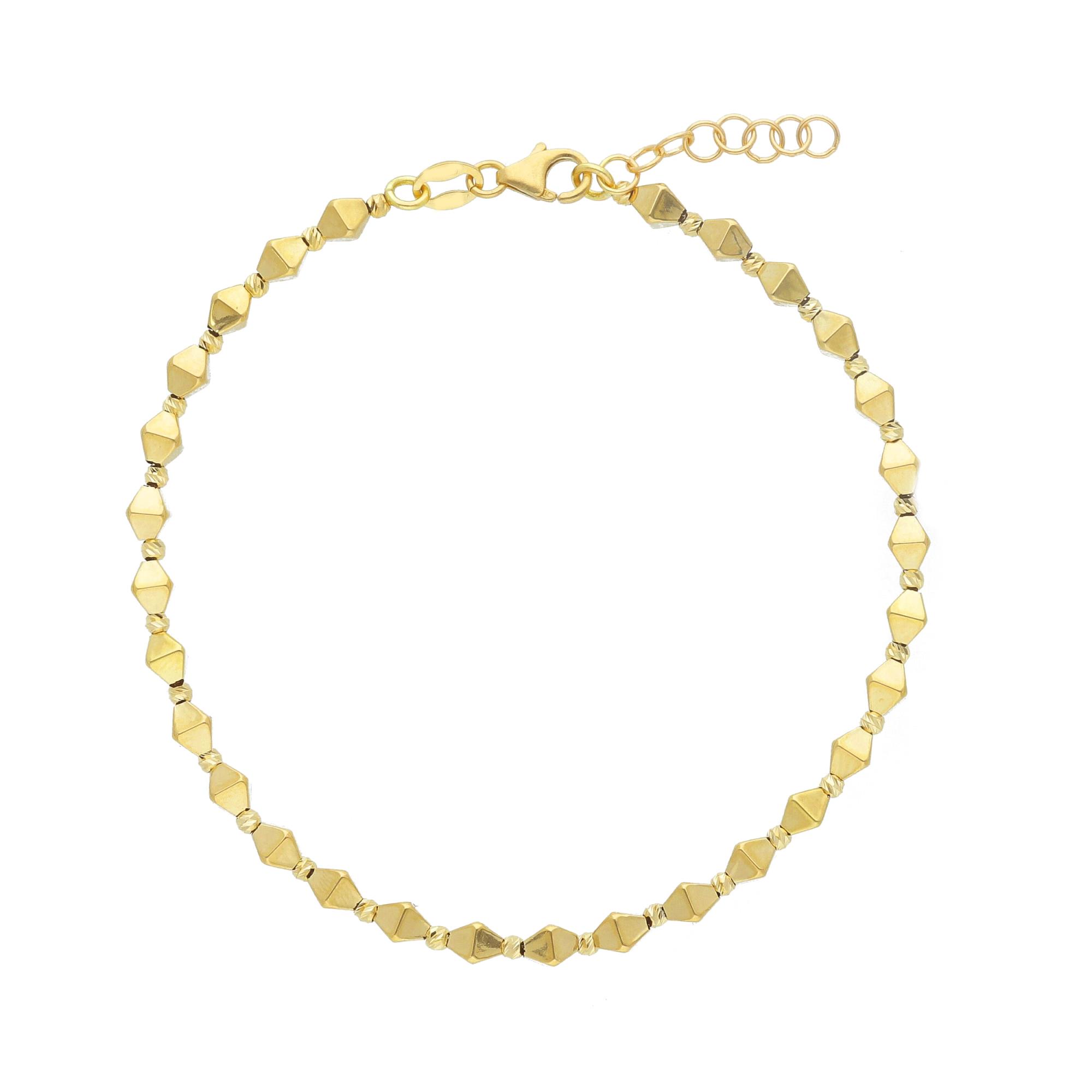 Ball-blasted gold bracelet - ORO&CO