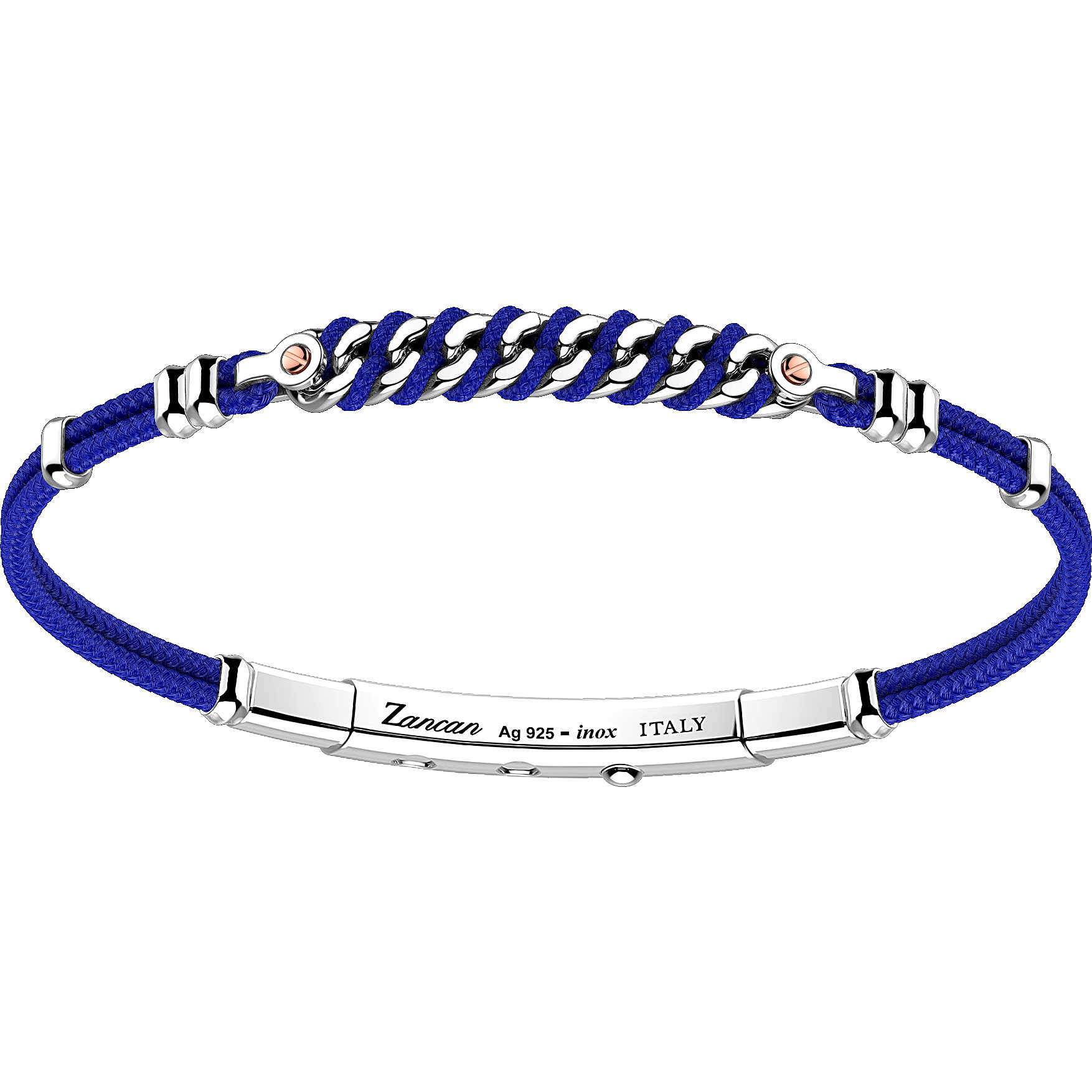 Bracciale uomo in argento e kevlar con stella - ZANCAN