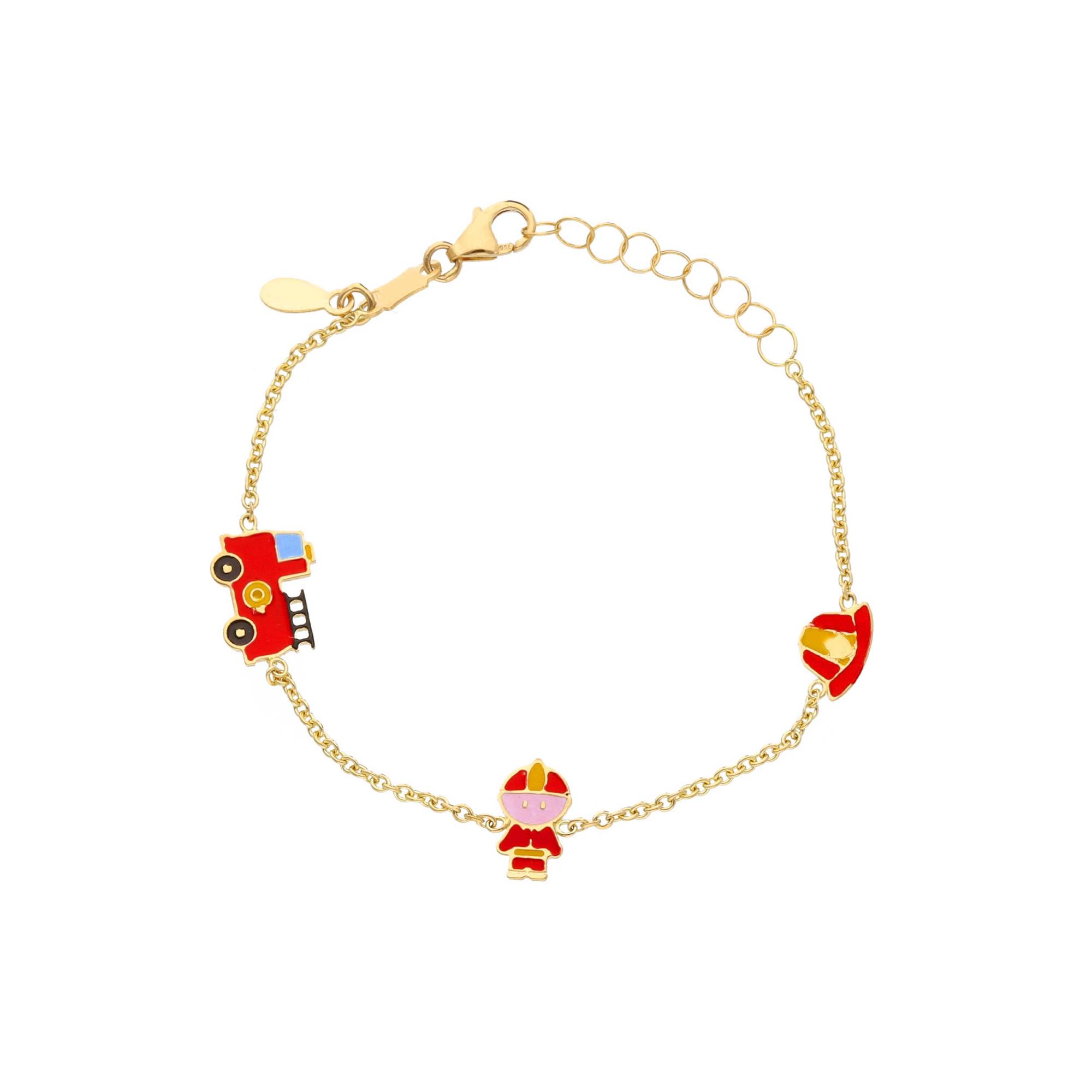 Gold child bracelet with fireman - ORO&CO