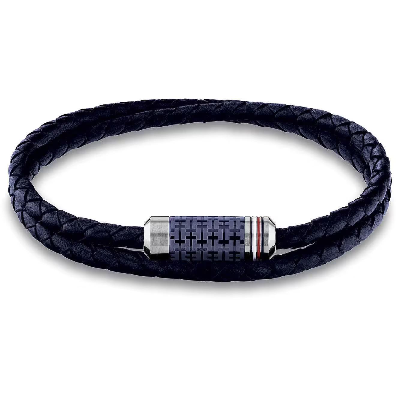 Bracciale blu tube double wrap braided - TOMMY HILFIGER