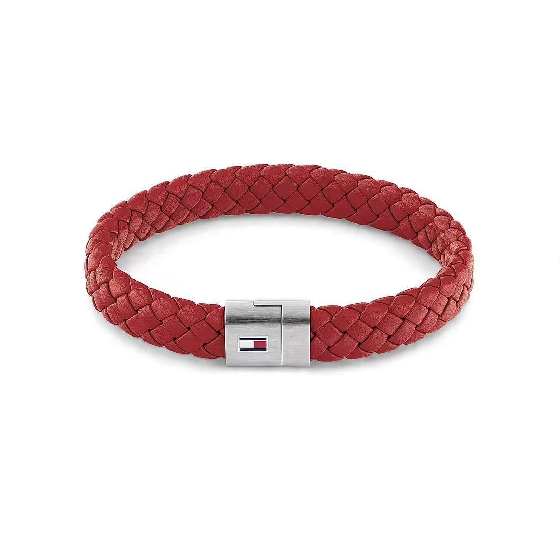 Bracciale rosso Round braided bracelet - TOMMY HILFIGER