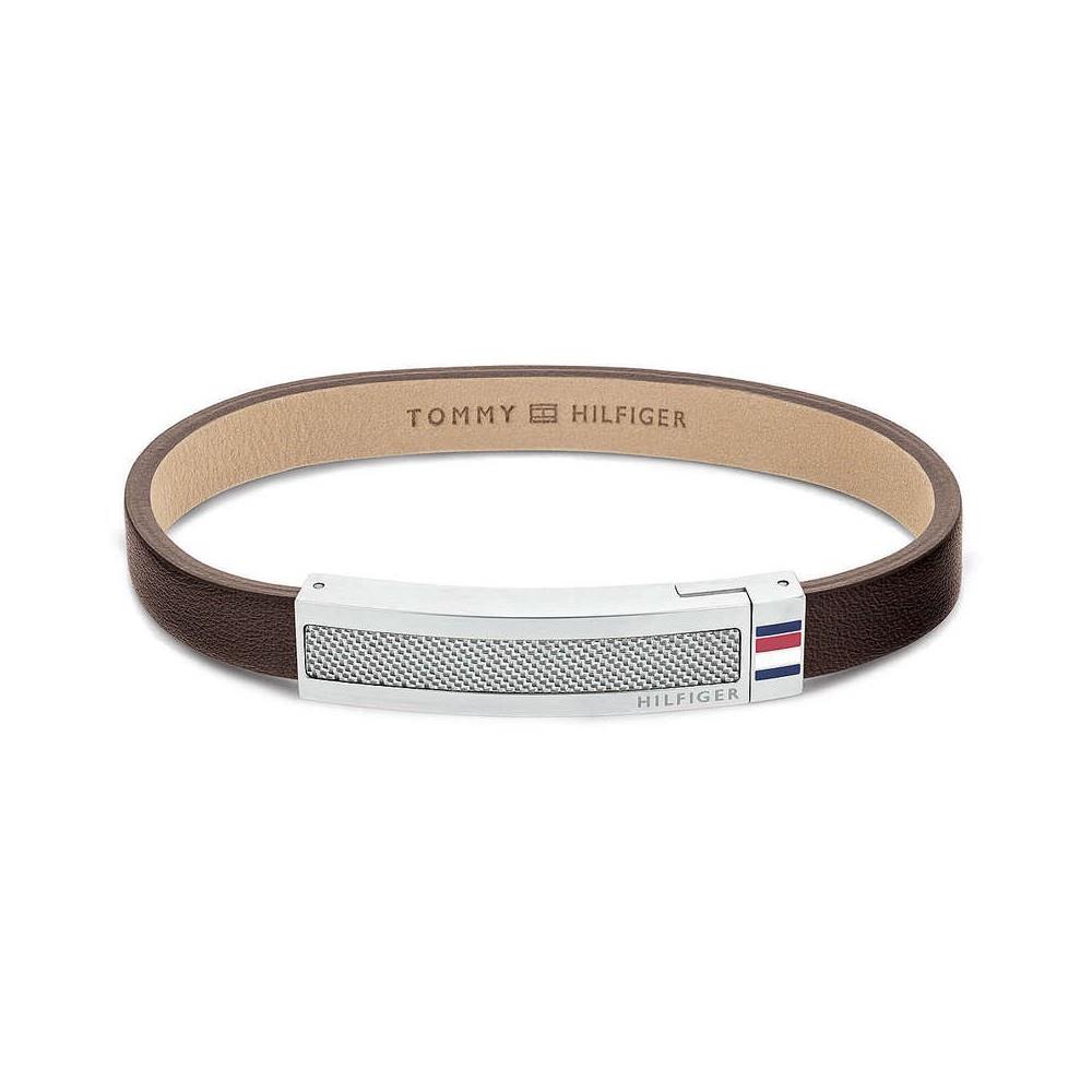 Bracciale Woven in pelle marrone - TOMMY HILFIGER