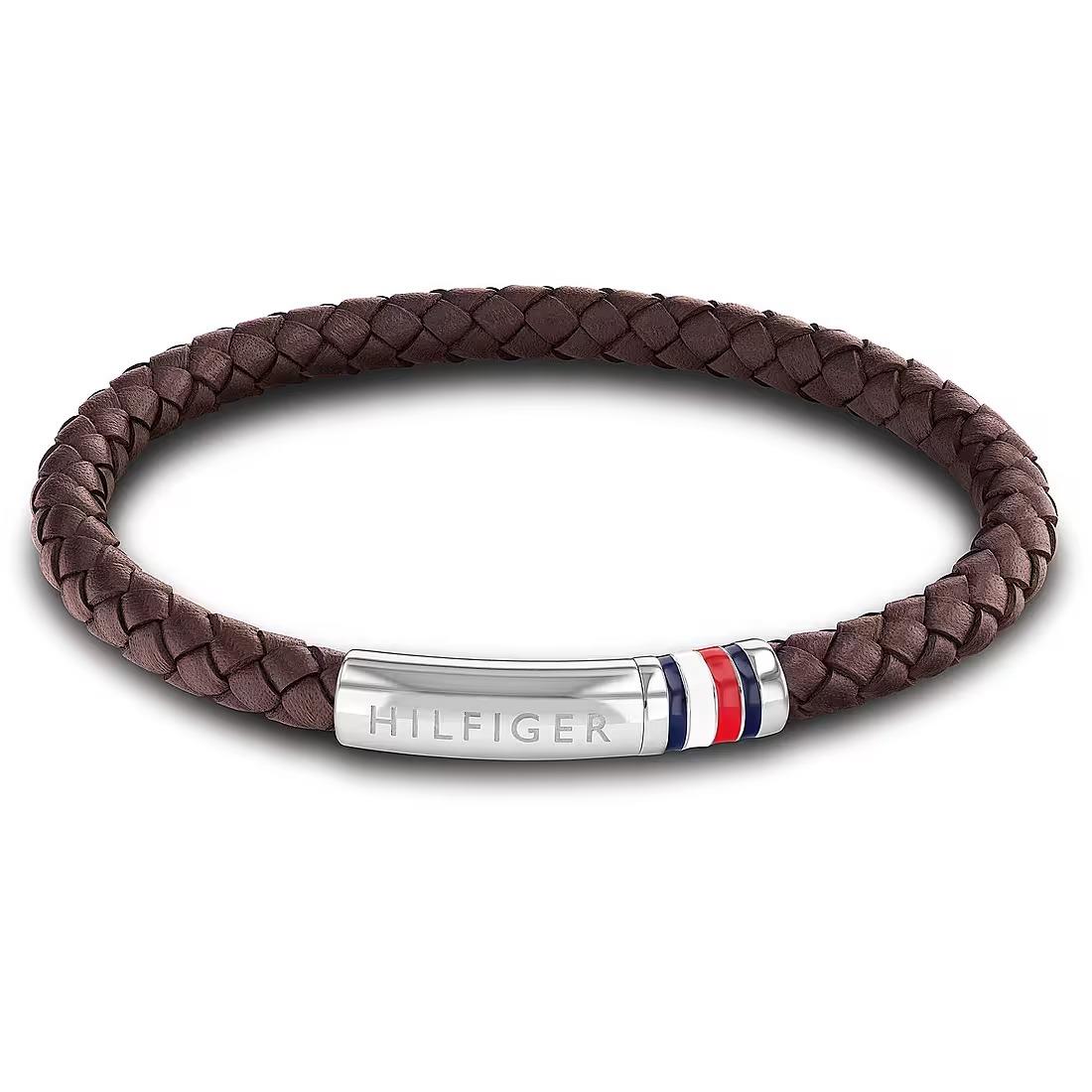 Bracciale in pelle marrone Interwoven braid family - TOMMY HILFIGER