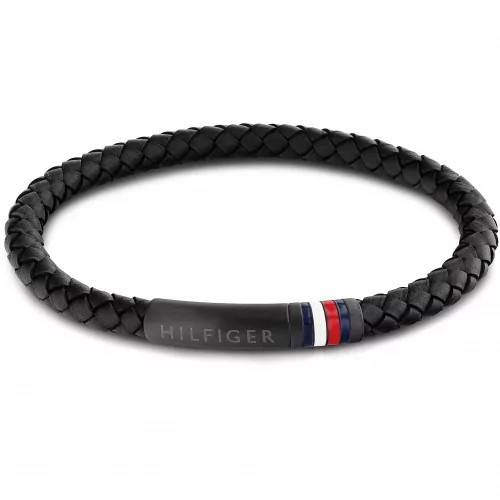 Brown Leather Bracelet Interwoven Braid Family - TOMMY HILFIGER