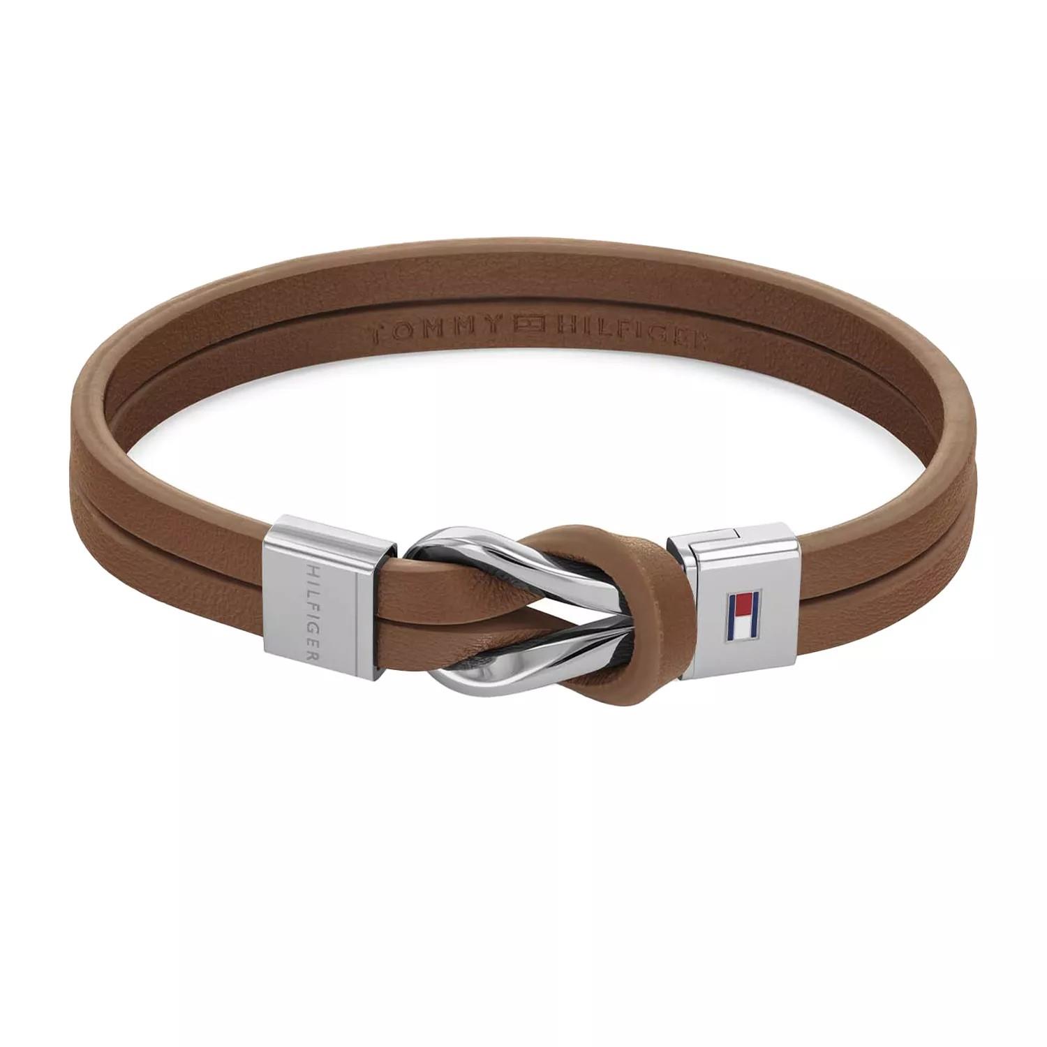 BRAIDED KNOT men's bracelet in brown leather - TOMMY HILFIGER