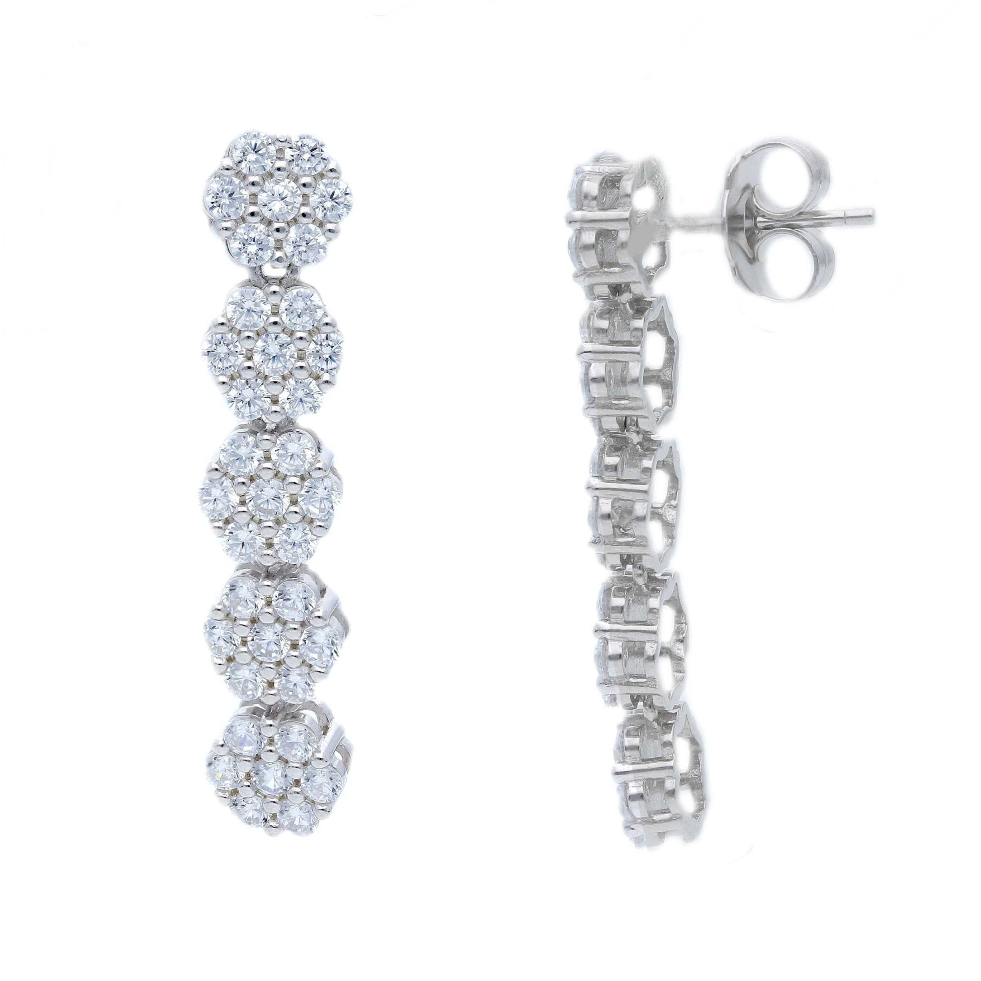 Pendientes colgantes tennis en plata 925 con circonitas blancas ORO&CO 925 - ORO&CO 925
