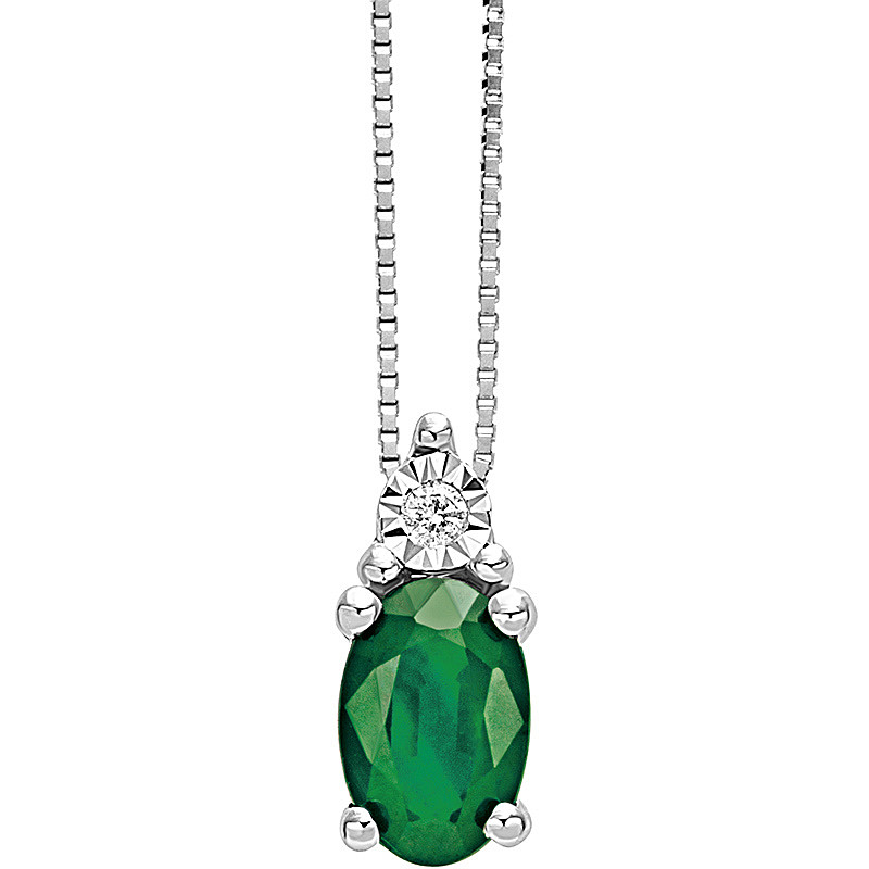 Gold necklace emerald diamond 42 cm Bliss - BLISS