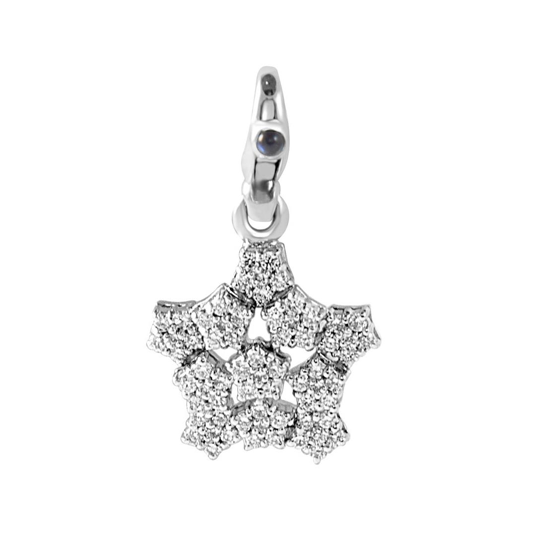 Ciondolo in oro bianco con diamanti ct 0.75 e zaffiri ct 0.06 - PASQUALE BRUNI