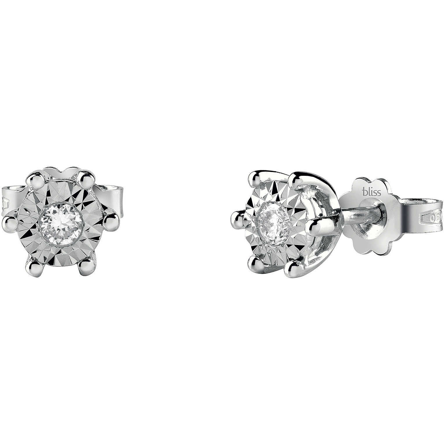 Earrings in 18 kt white gold with 0.06 ct diamond Rugiada Bliss BLISS - BLISS
