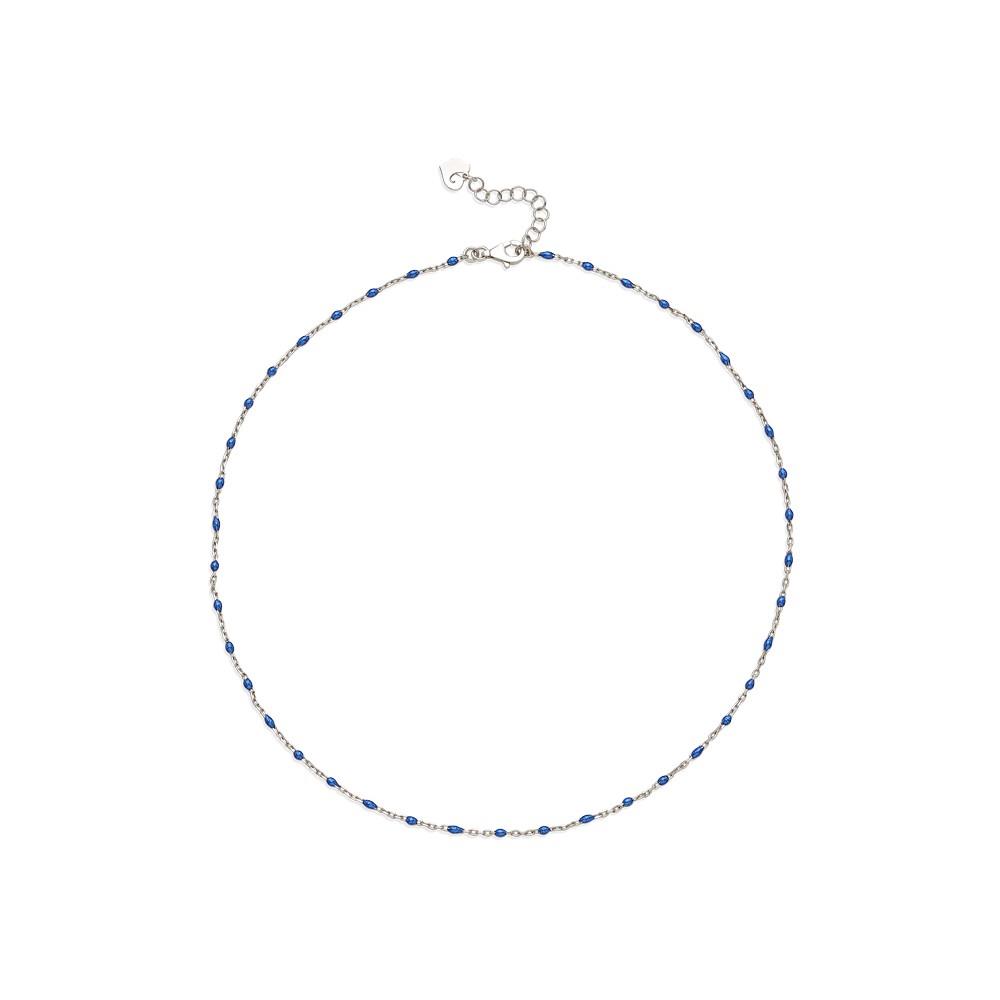 Et Voil&agrave; necklace in silver with blue enamel - CHANTECLER