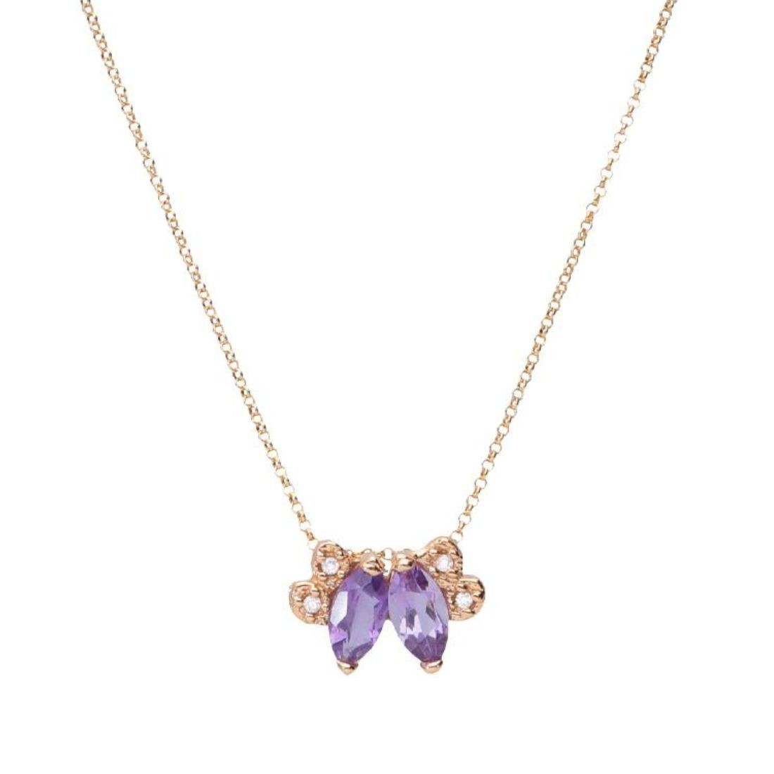 Collana Gemma con ametista e pave' diamanti - ALFIERI & ST. JOHN
