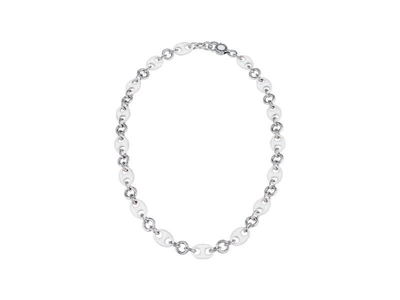 Et Voilà necklace in silver and white enamel - CHANTECLER