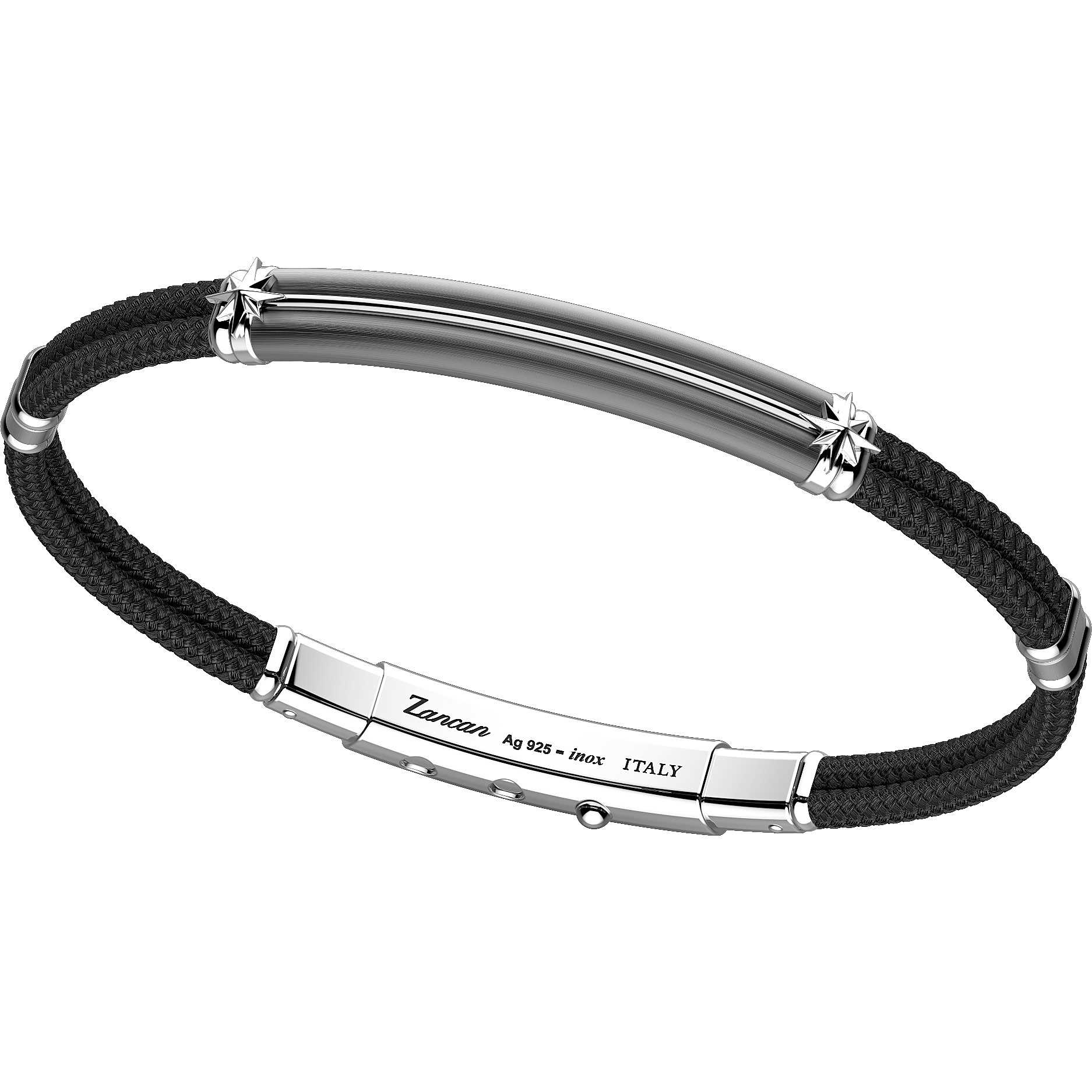 Bracciale rodiato a doppia catena con fiore e zirconi - ZANCAN