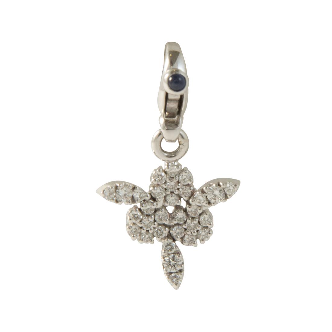  White gold pendant Giardini Dell'Eden with diamonds ct 0.46 and sapphires ct 0.06 - PASQUALE BRUNI