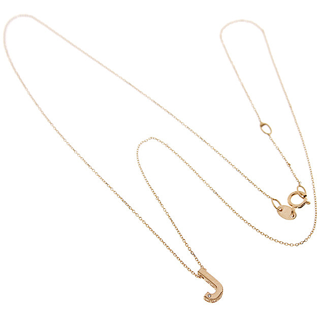 9 kt rose gold necklace with letter J diamond Joy Letter Bliss - BLISS