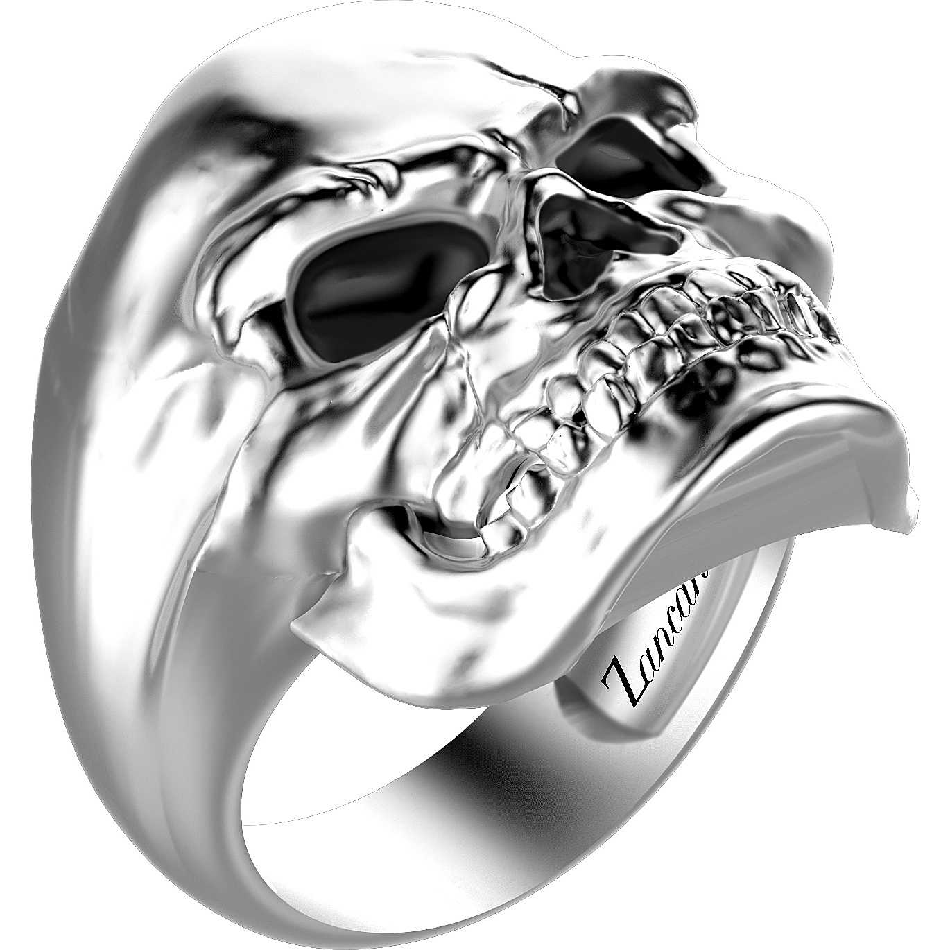Anello tennis in argento con zirconi neri e bianchi - ZANCAN