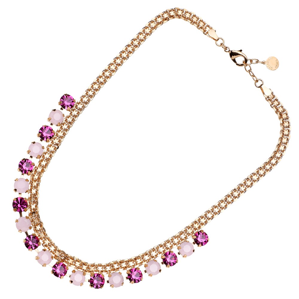 Collar Ottaviani con piedras fucsia y rosas - OTTAVIANI