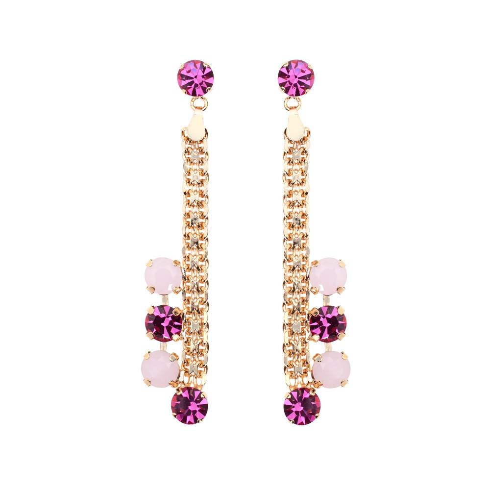 Orecchini pendenti Ottaviani con pietre fucsia e rosa - OTTAVIANI