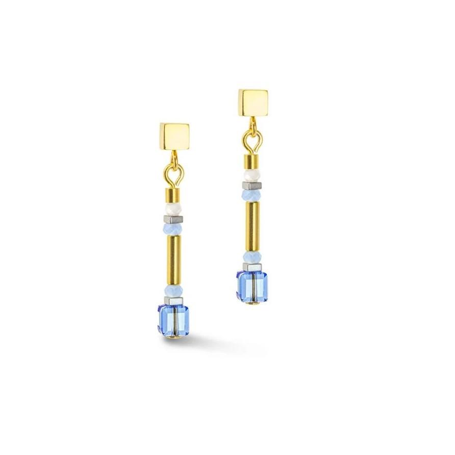 Blue Geo Cube earrings - COEUR DE LION