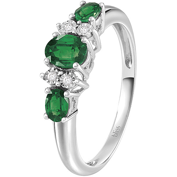 18 kt white gold eternity ring with diamonds emerald Bliss - BLISS