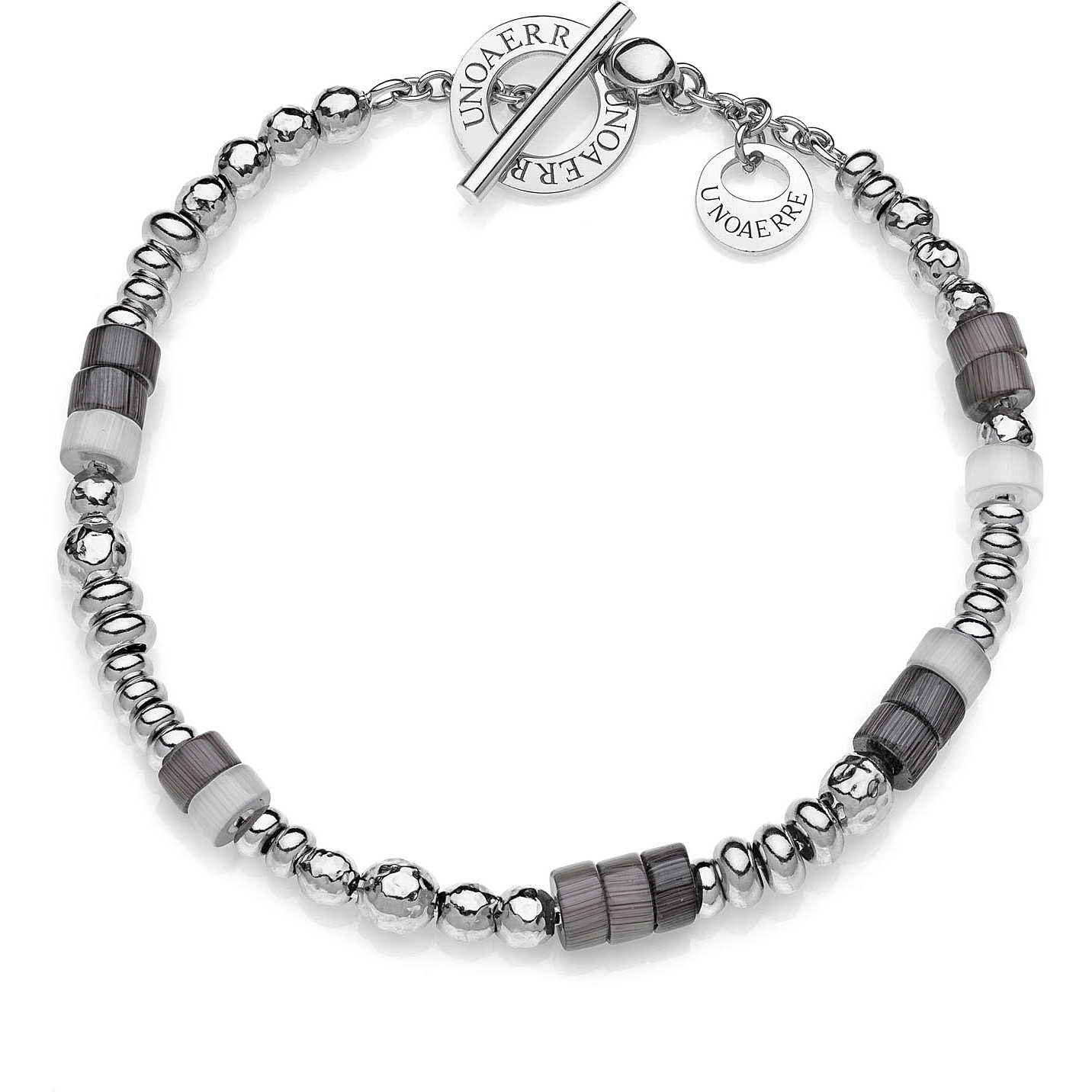 Bracciale Paper Clip in argento bianco con chiusura T-Bar - UNOAERRE FASHION JEWELLERY
