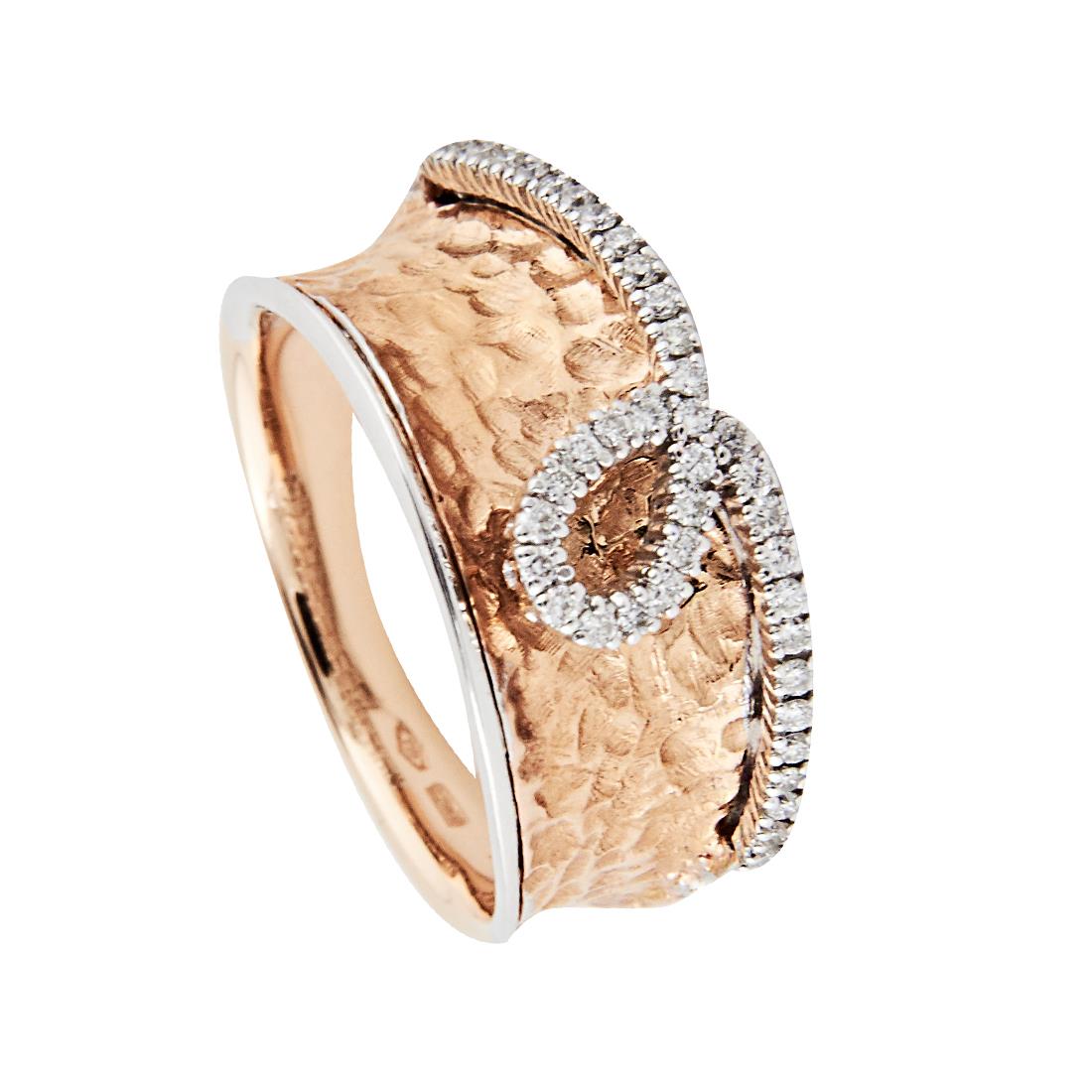  Rose gold  ring with diamonds ct 0.24, size O - ALFIERI & ST. JOHN