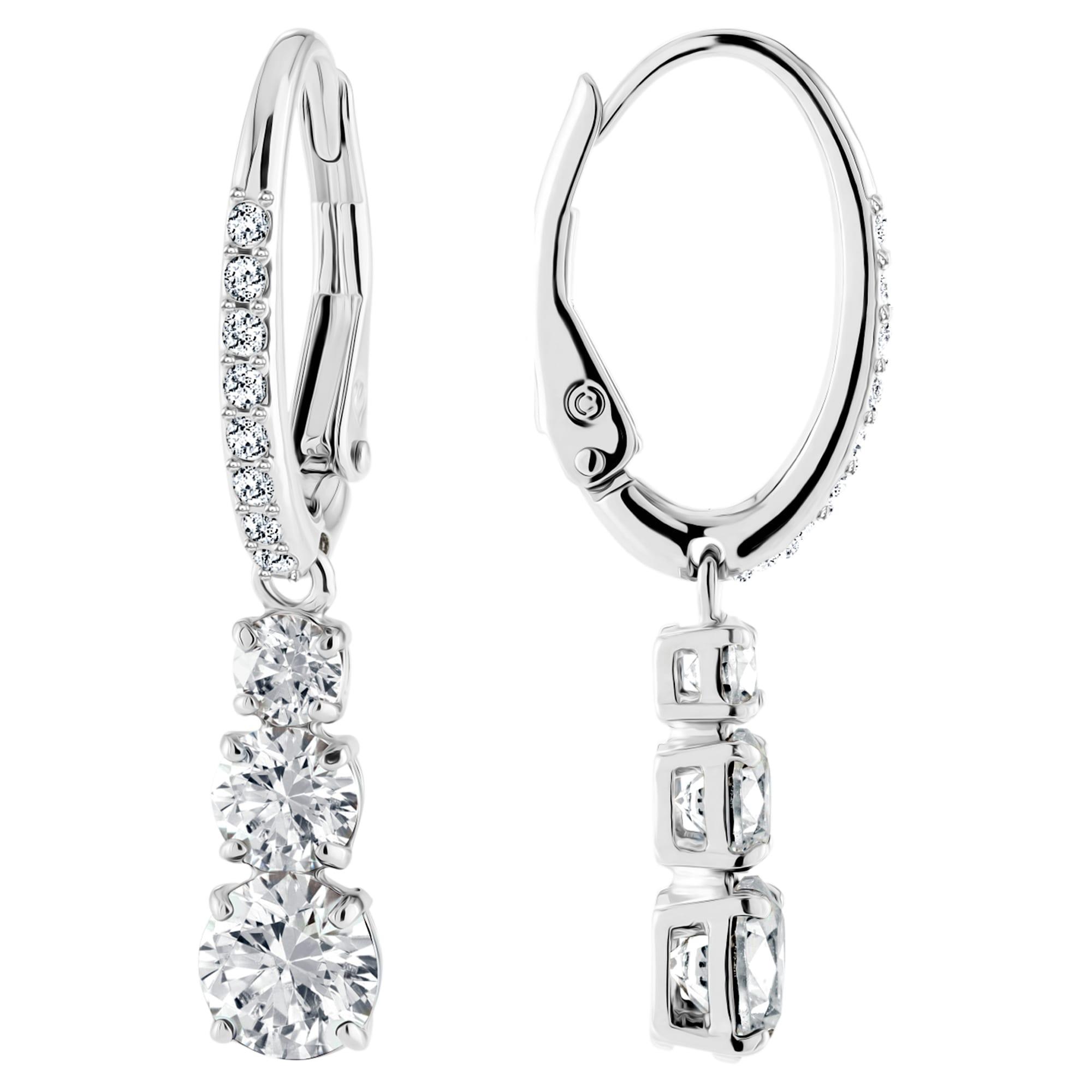 Attract trilogy earrings with zirconia - SWAROVSKI