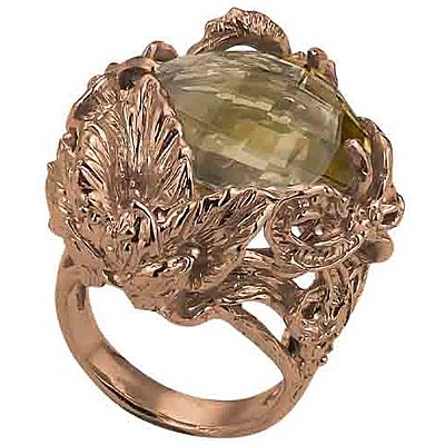 Steel ring with gold-tone PVD finish - BOTTEGA BOCCADAMO