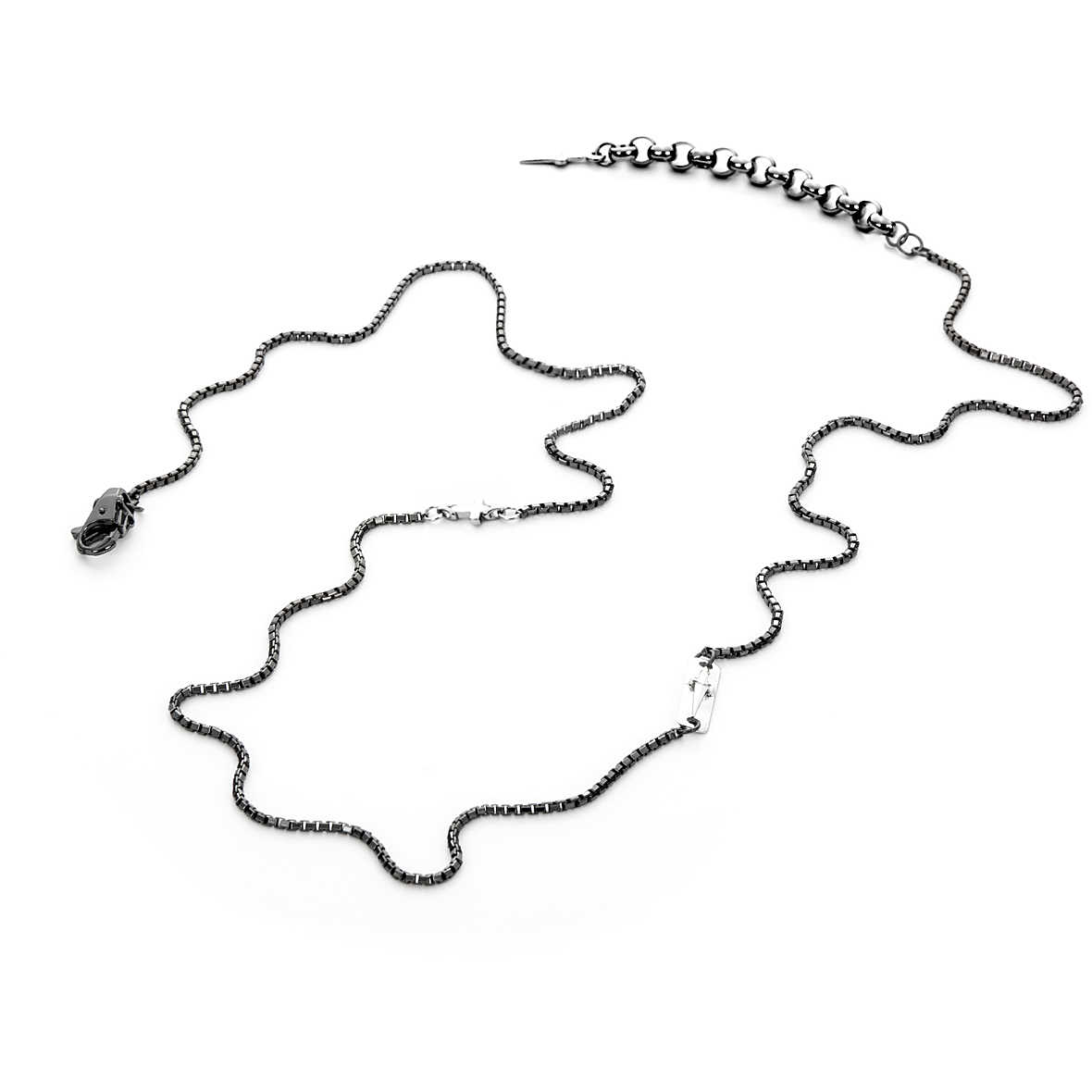 Men's kevlar and silver necklace with nautical flag detail - CESARE PACIOTTI