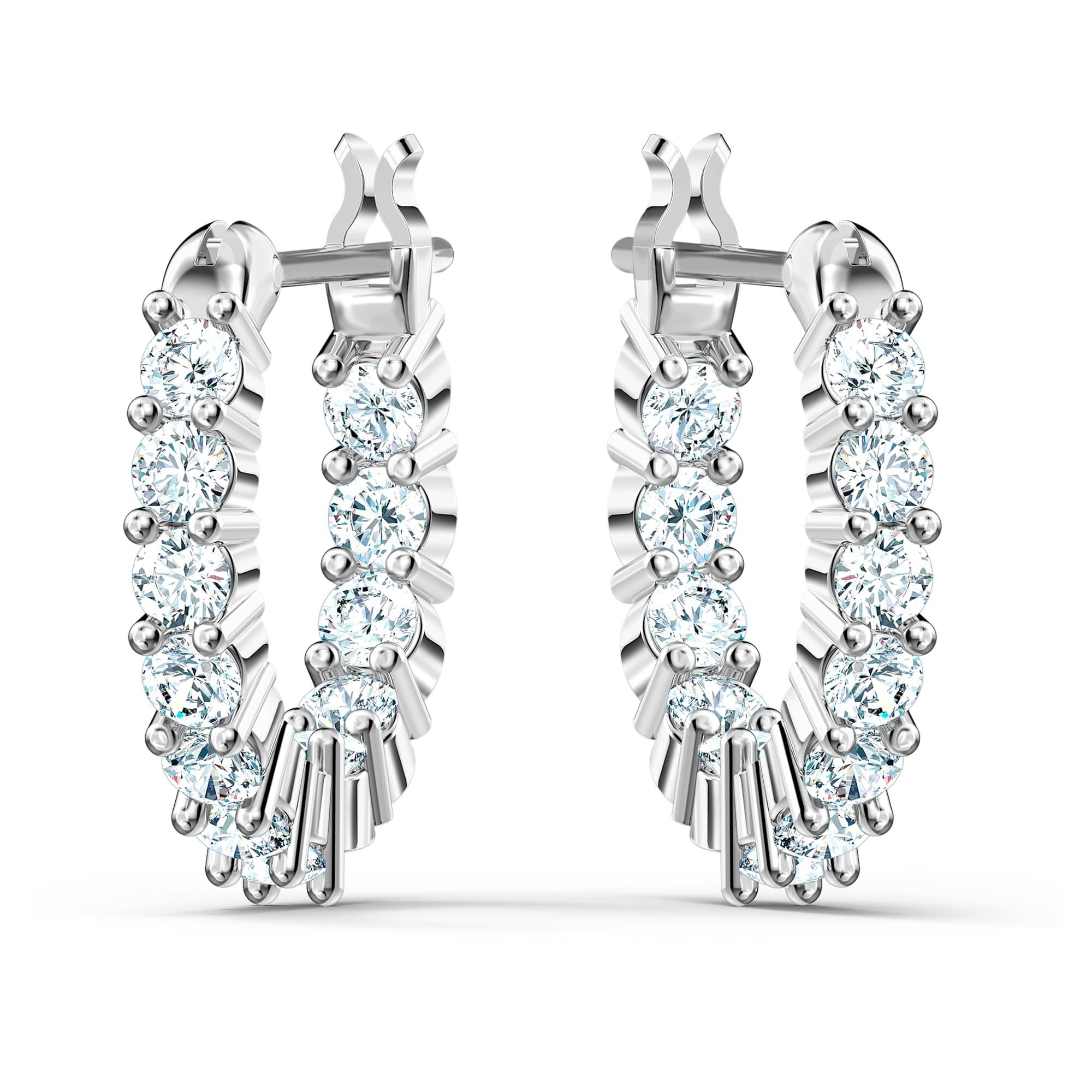 Vittore earrings with white crystals - SWAROVSKI