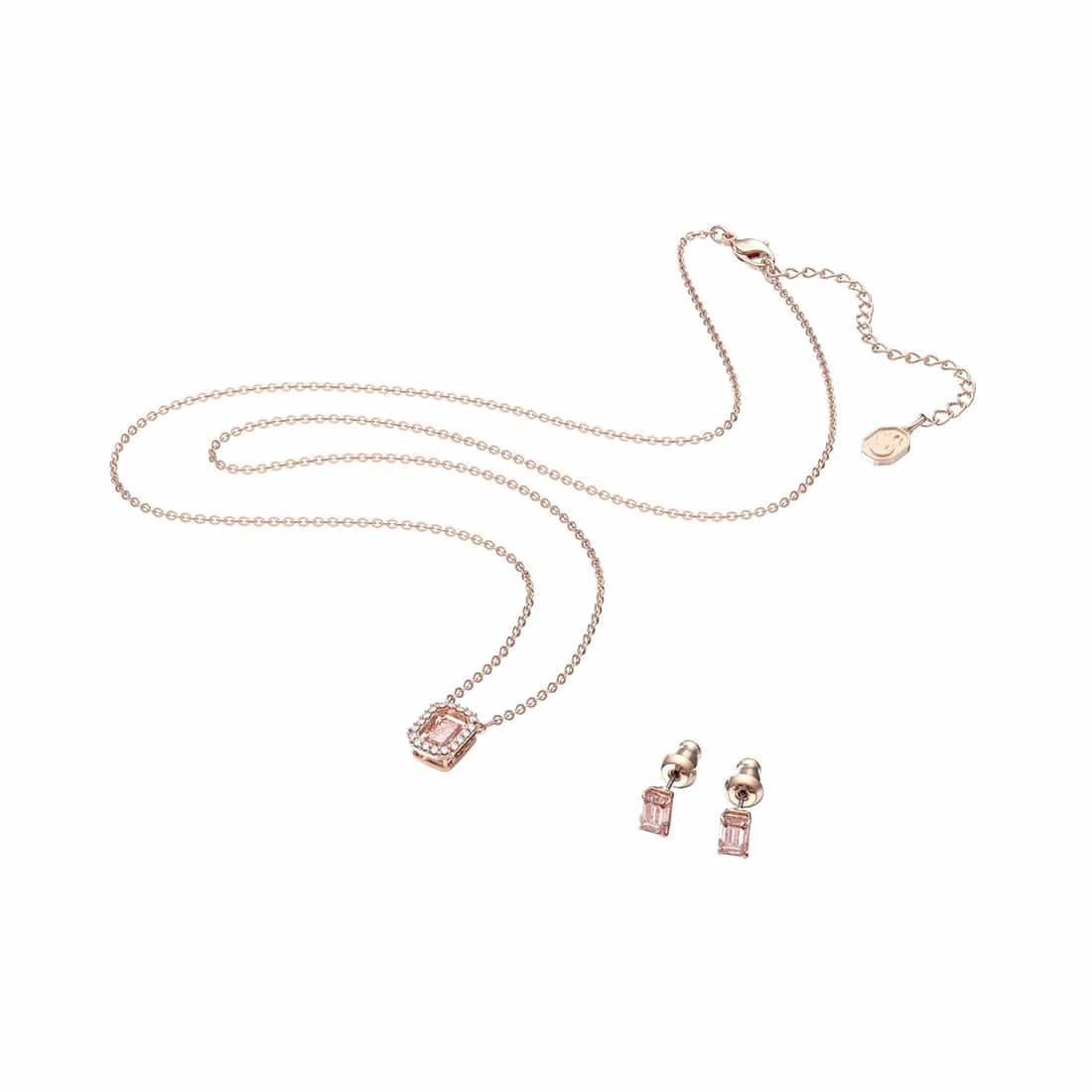 Set collana e orecchini con cristalli rosa - SWAROVSKI