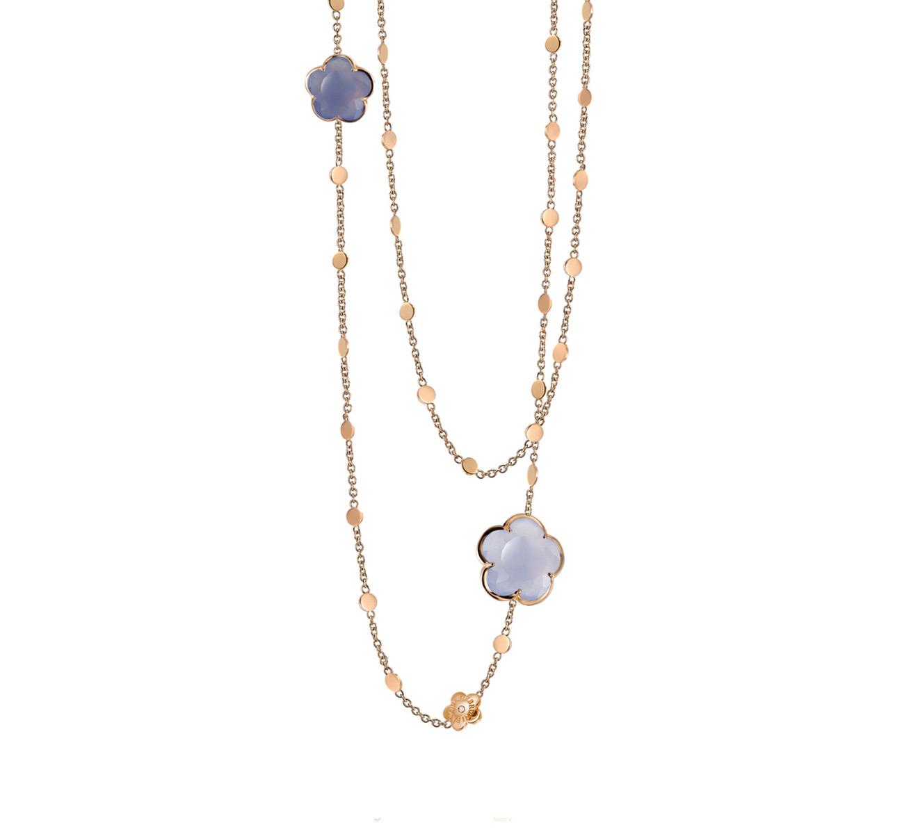 Collana lunga con calcedonio - PASQUALE BRUNI