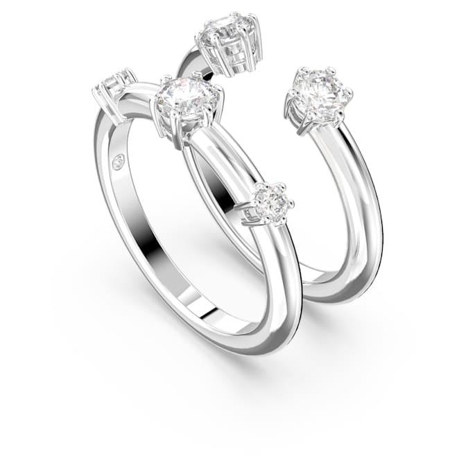 Constella cocktail ring set with white crystals - SWAROVSKI