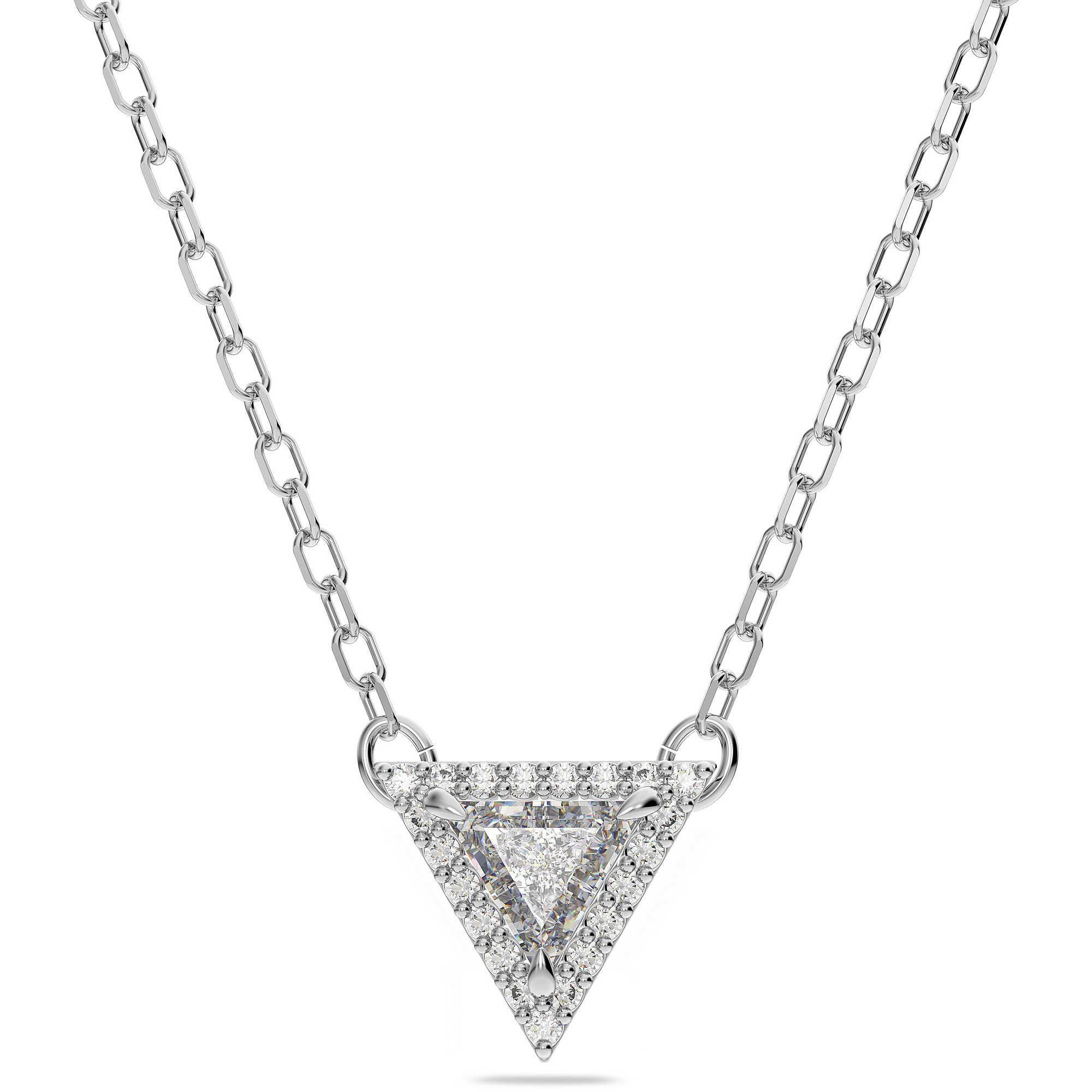 Triangle necklace with white crystals - SWAROVSKI