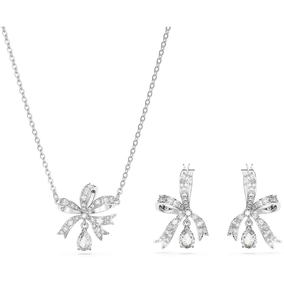 Volta necklace and earrings set with bows and zircons - SWAROVSKI