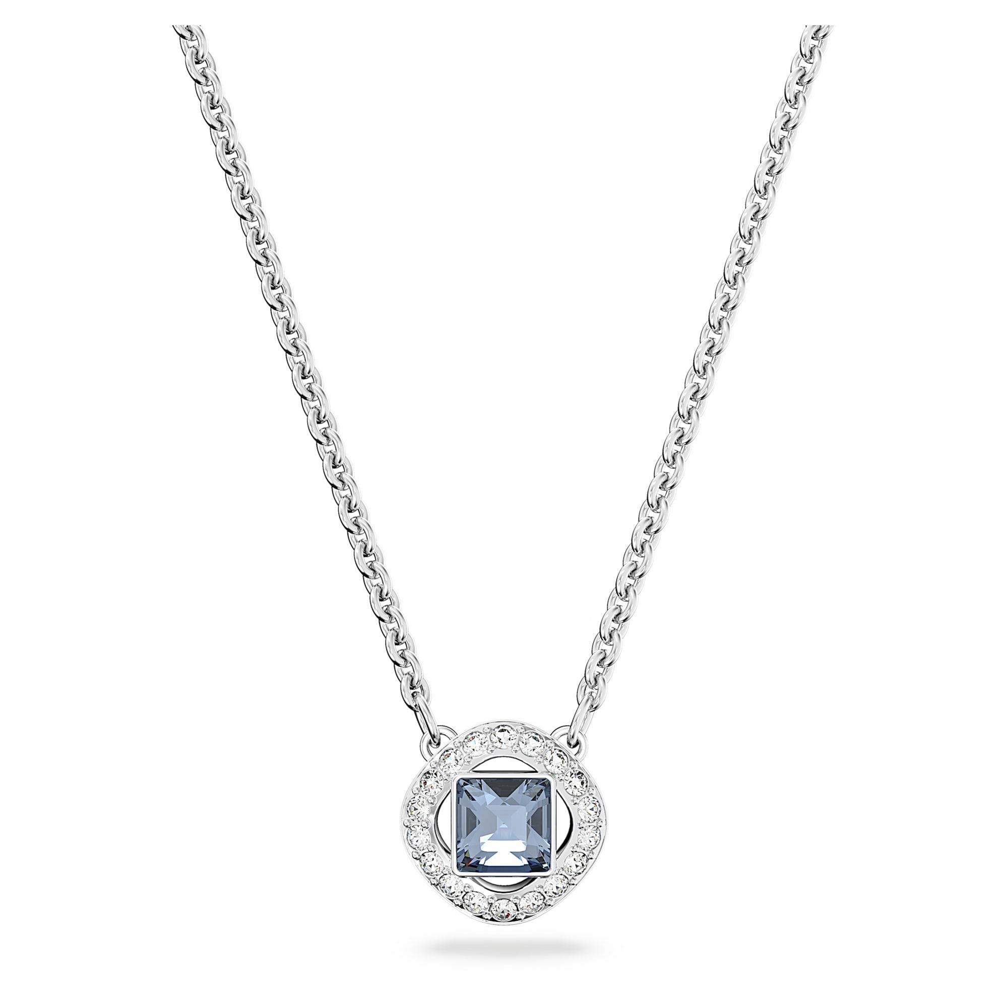 Angelic Square necklace with blue square stone - SWAROVSKI