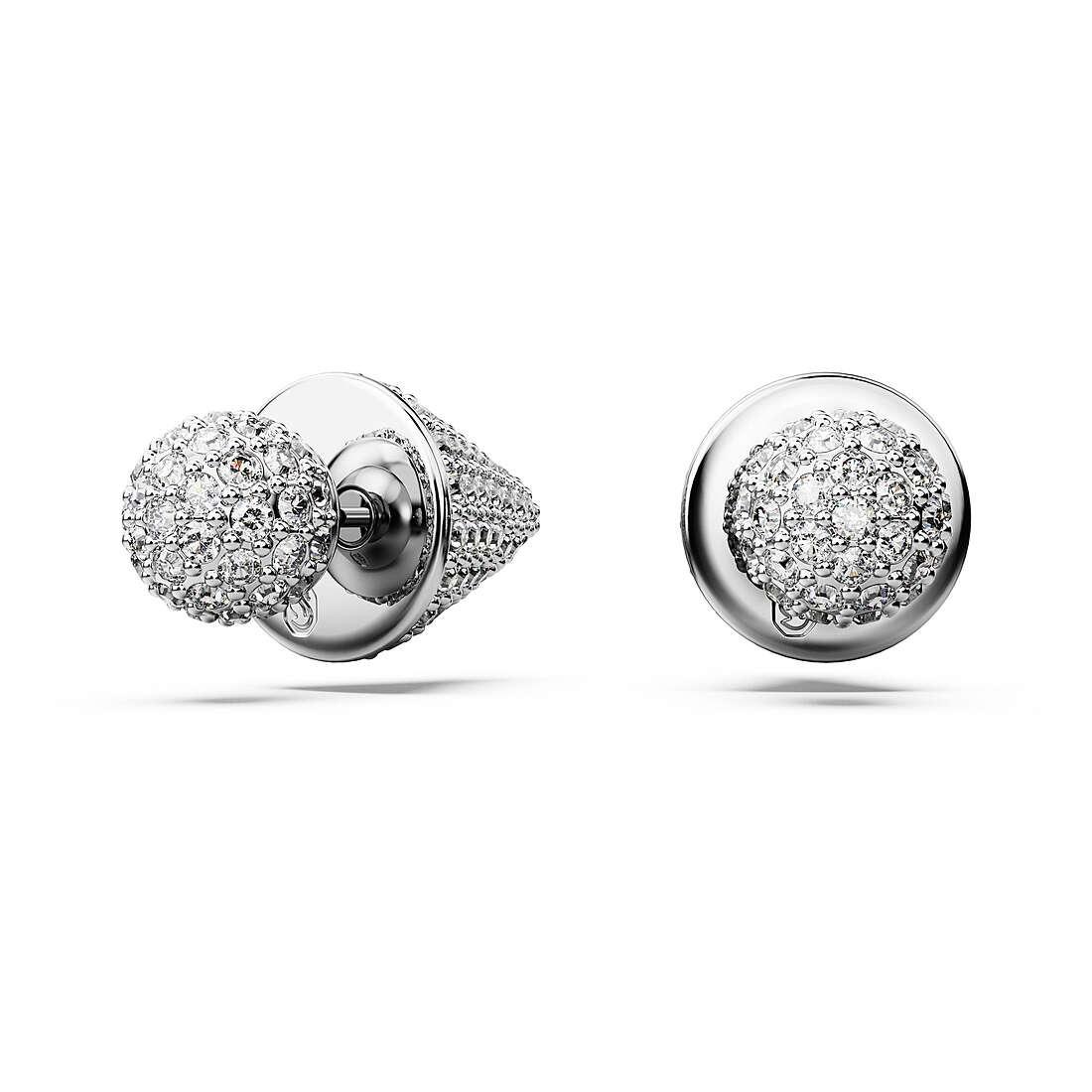 Stud earrings with white crystals - SWAROVSKI