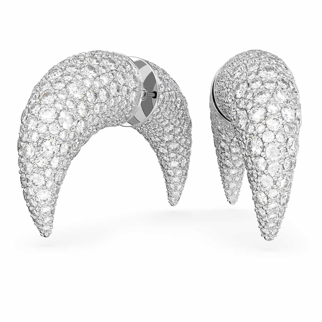 Stud earrings with white crystals - SWAROVSKI