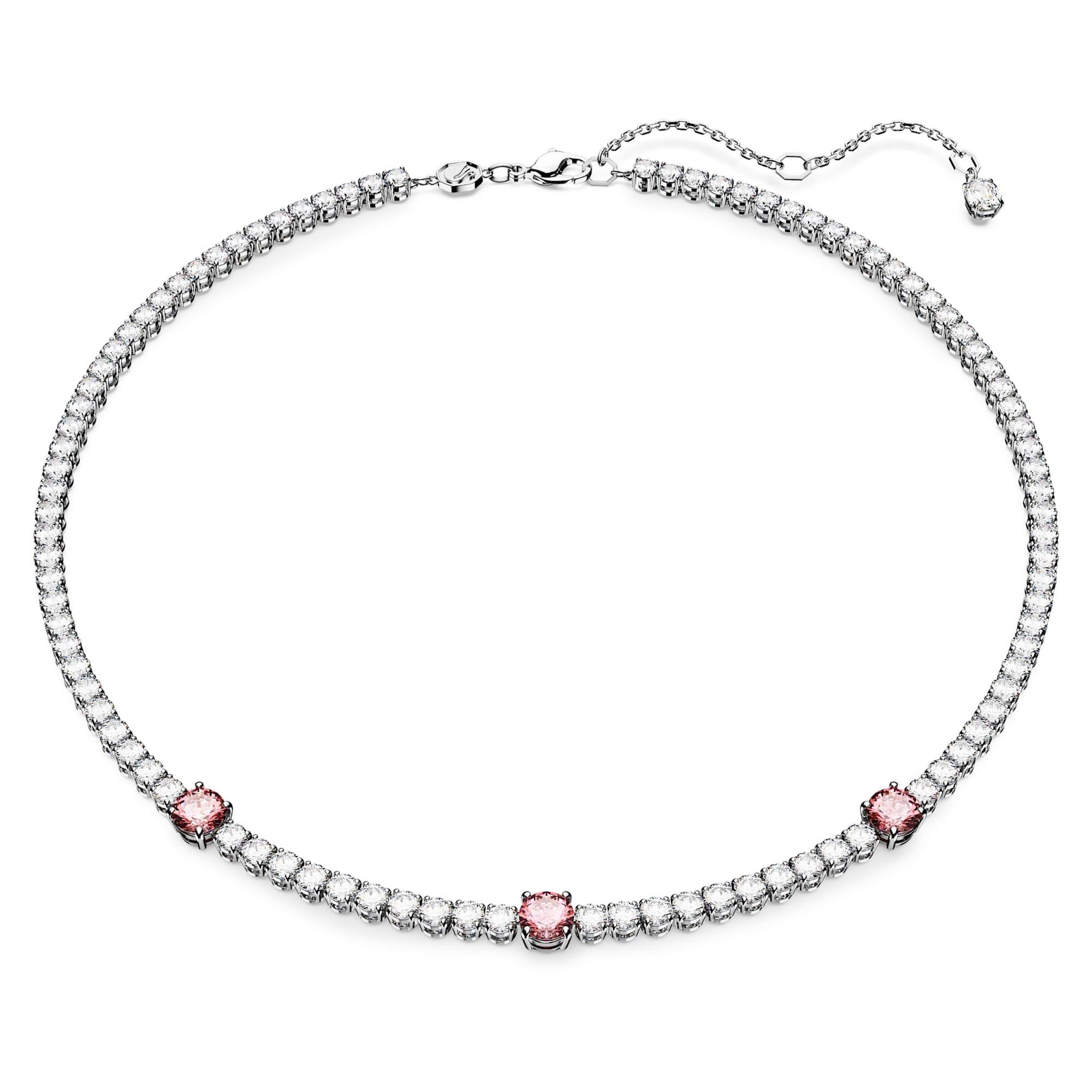 Tennis necklace with pink zircon - SWAROVSKI