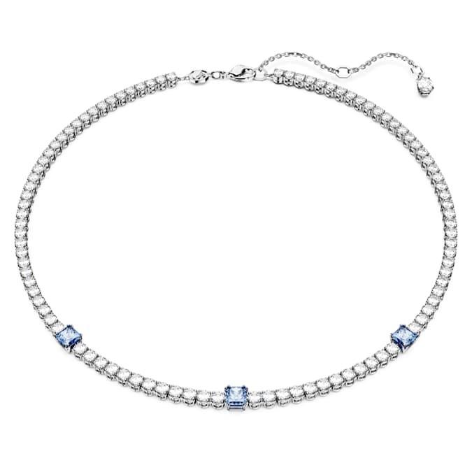 Tennis necklace with blue zircon - SWAROVSKI