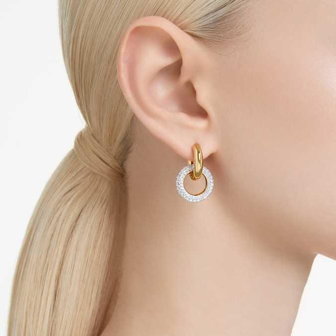 Hoop earrings with white crystals - SWAROVSKI